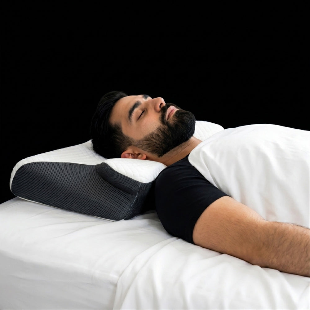 Settled and still on the contour pillow